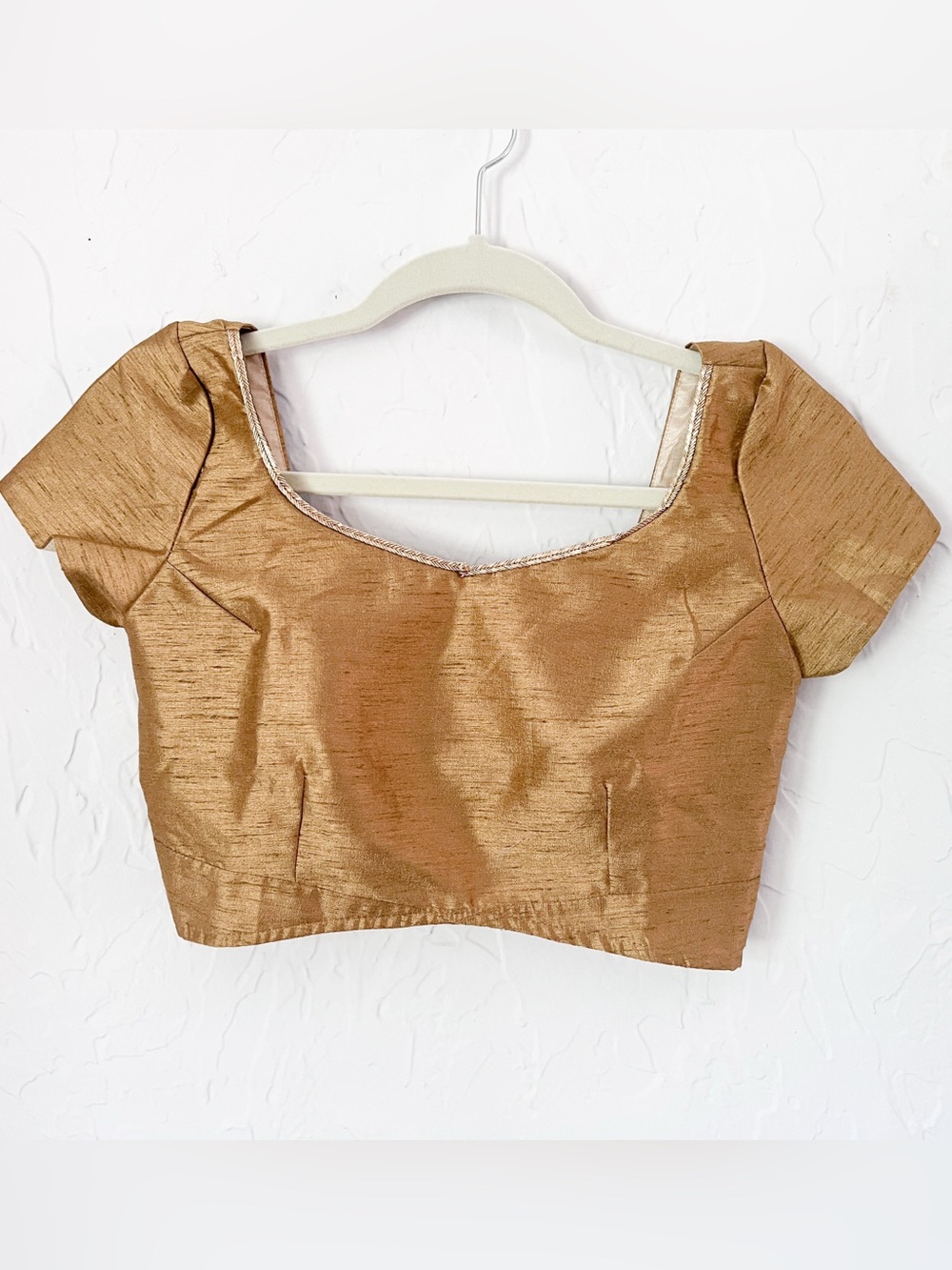 Indya Gold Crop Top | Smocked Crop Top | Indian Blouse | Size XS | Indian Outfit